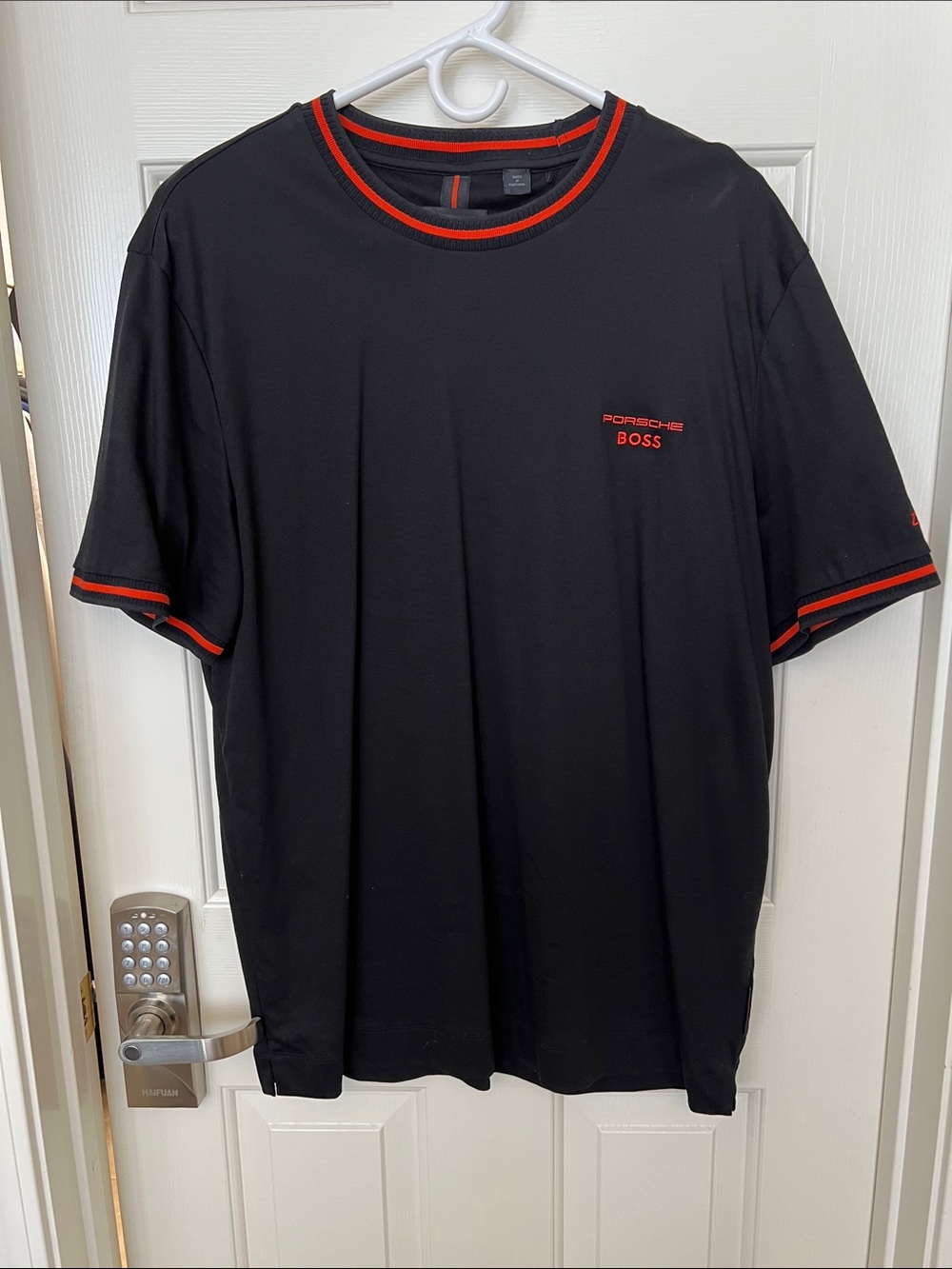 Boss Black Short-Sleeve Tee with Orange Trim
